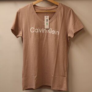 Calvin Klein Womens Light Coral Pink Short-Sleeve Stretch T-Shirt L/XL